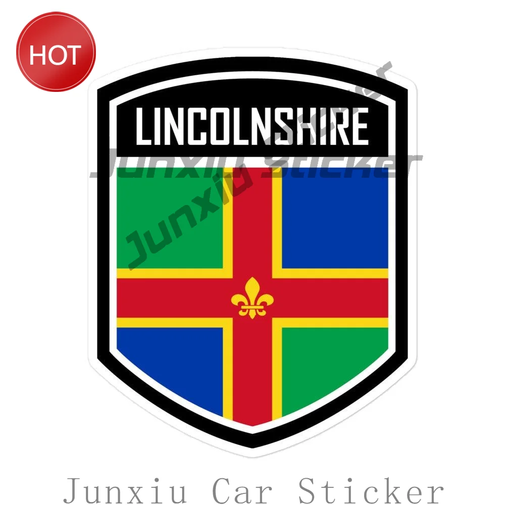 Lincolnshire County England Flag Emblem Car Sticker Waterproof Vinyl Decal For Rear Window And Bumper Travel Souvenir