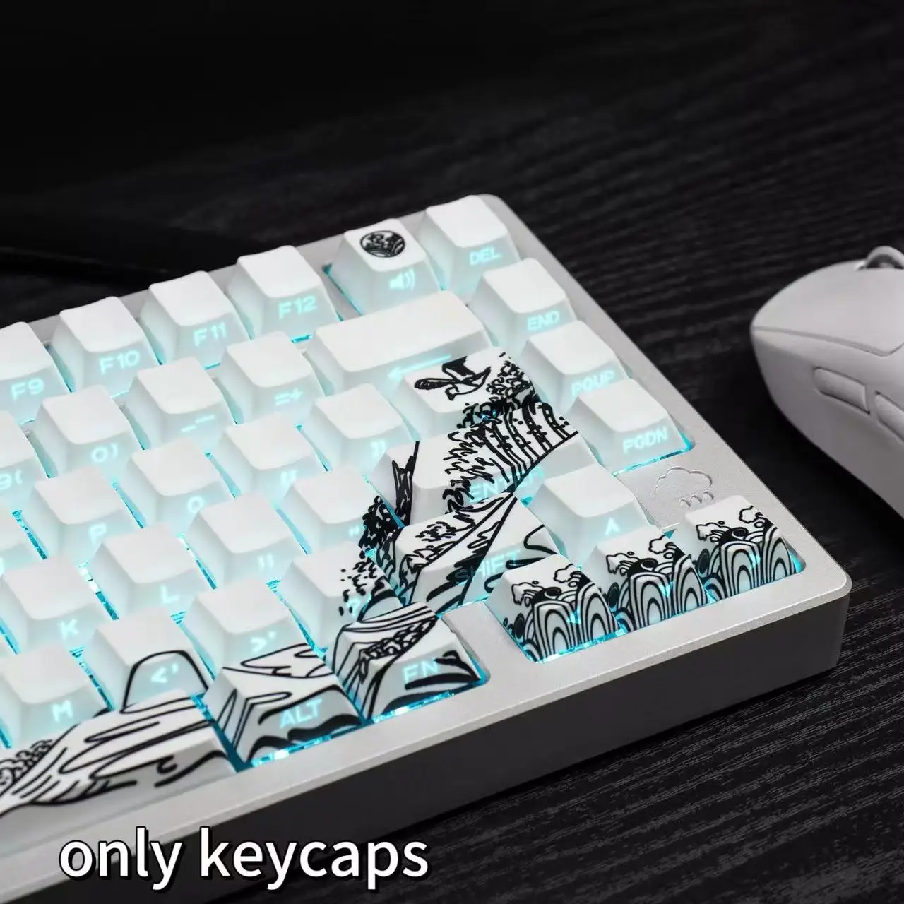 Ukiyo-e Dye Subbed Keycap Set PBT for keyboard 87 tkl 104 ansi ev63 wooting 60 v2 ev63 side light through cherry profile