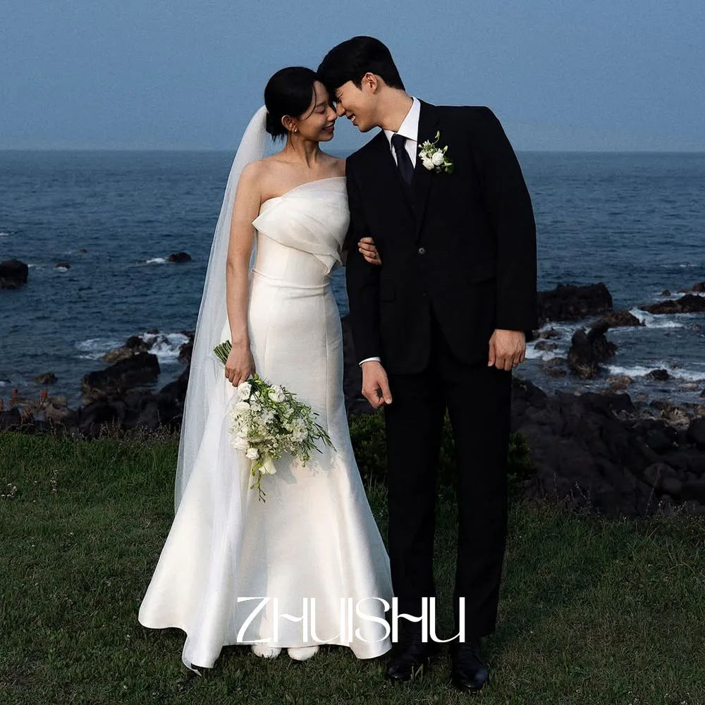 

ZHUISHU Semi-Mermaid Korean Wedding Dresses Strapless Floor-Length Bridal Gown Customized Phoot Shoot Bride's Dresses 2025