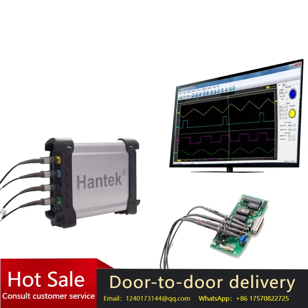 

Hantek DSO3104 100MHz PC-Based USB Portable Virtual Oscilloscope, 4 Channels, 1GSa/s, 16-Channel Logic Analyzer