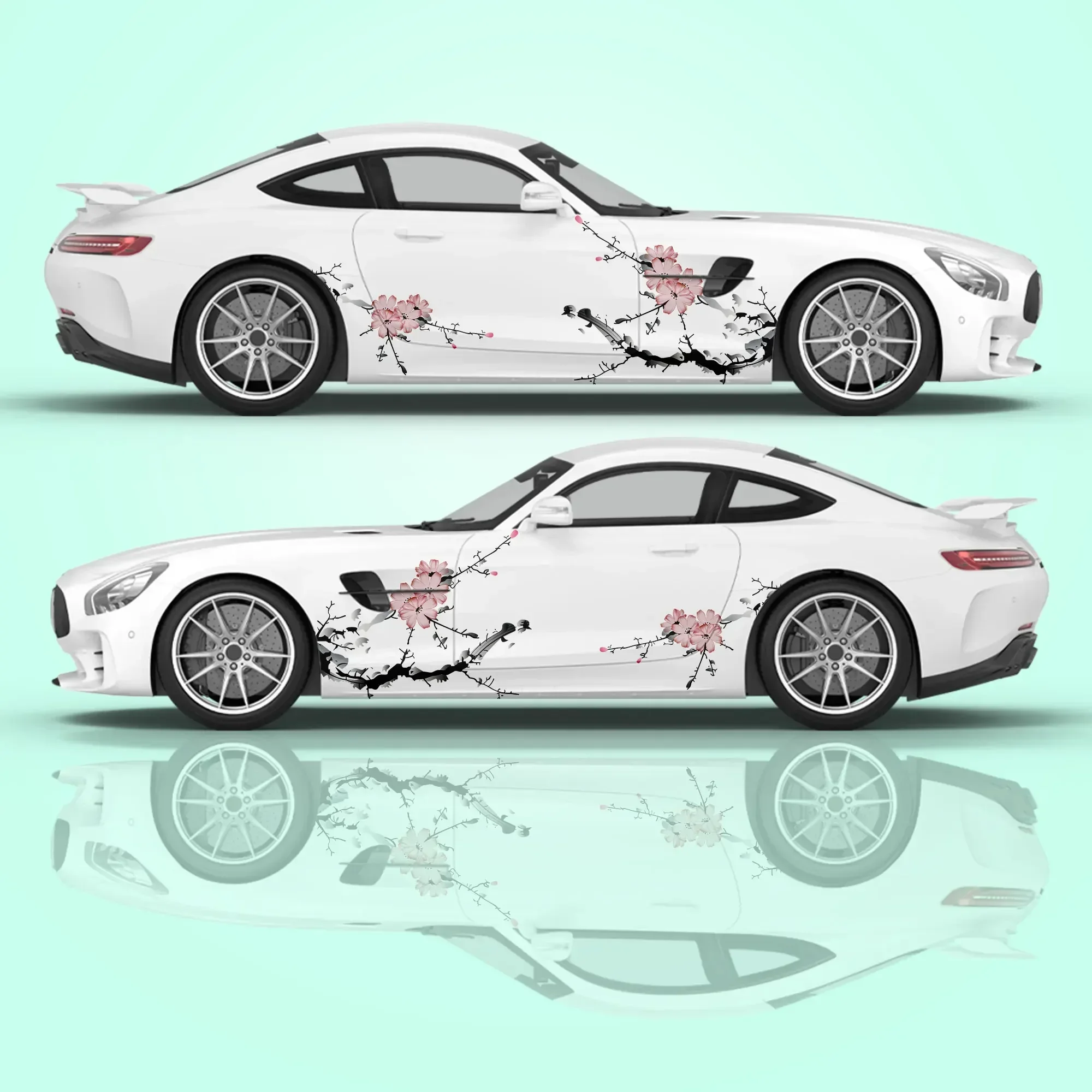 Chinese Style Ink Painting Art Universal Both Sides Car Stickers Chinese Elements Body Stickers Hood Decal