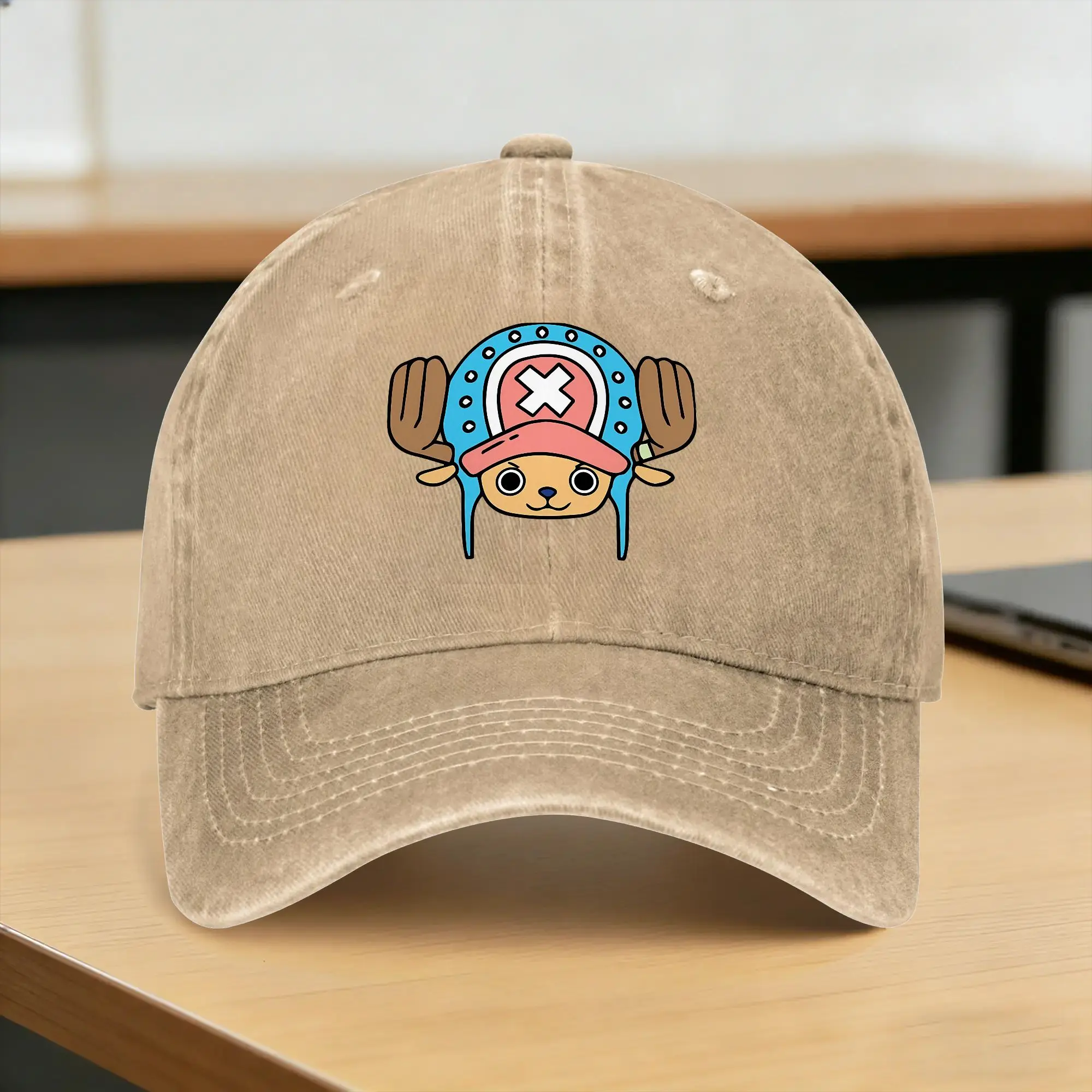 luffy Cartoon Anime Tony Tony Chopper Sun Baseball Cap  y2k Cute Unisex Men Washed Trucker Hat Wholesale Sports Baseball Caps