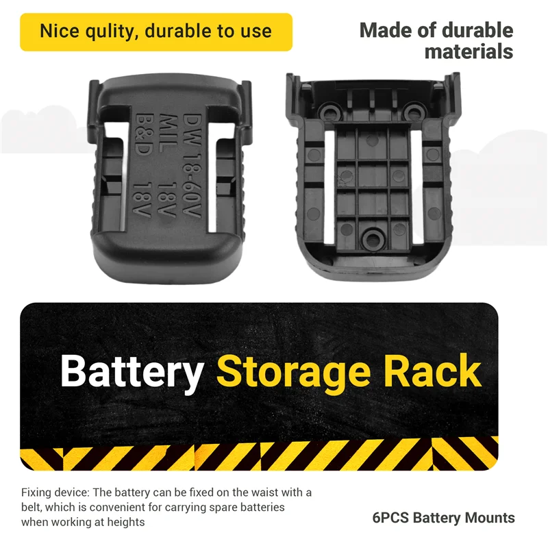 

6Pcs Battery Mounts Battery Storage Rack Holder Protection Hanger For Box 18V 20V Battery