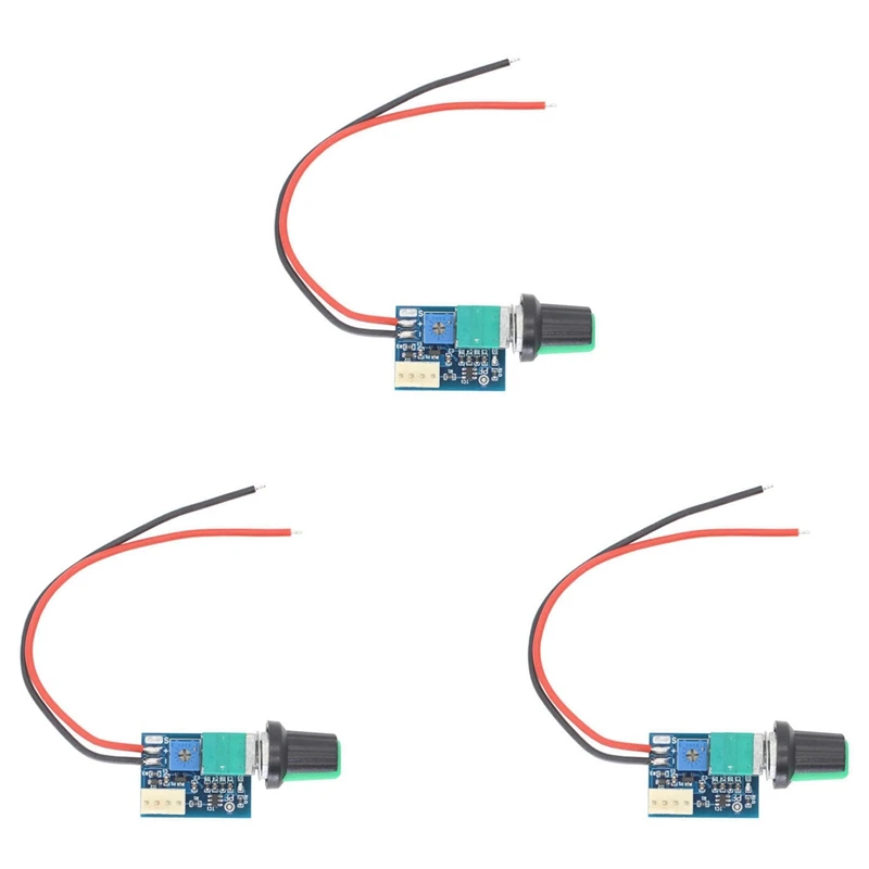 3X DC 12V Adjustable 0%-100% PWM Fan Speed Controller With Knob Switch 4 Wire Fan Speed Governor Noise Reduction