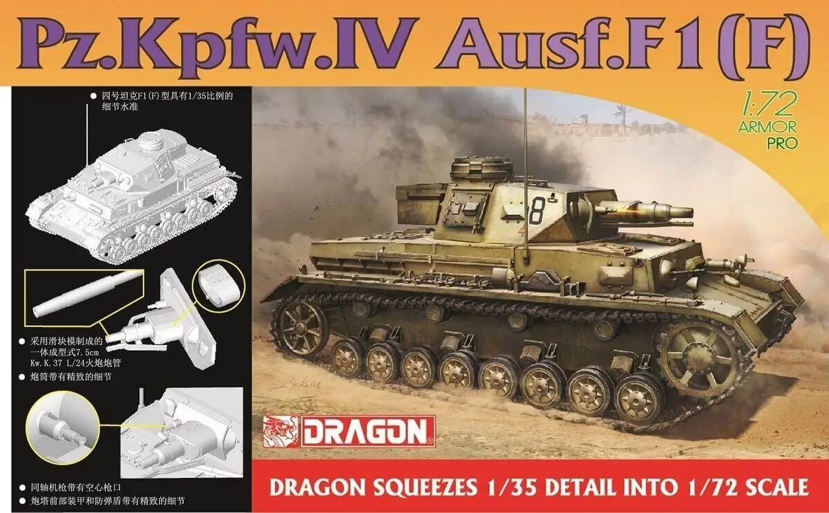 

DRAGON 7609 1/72 Scale Pz.Kpfw.IV Ausf.F1(F) model