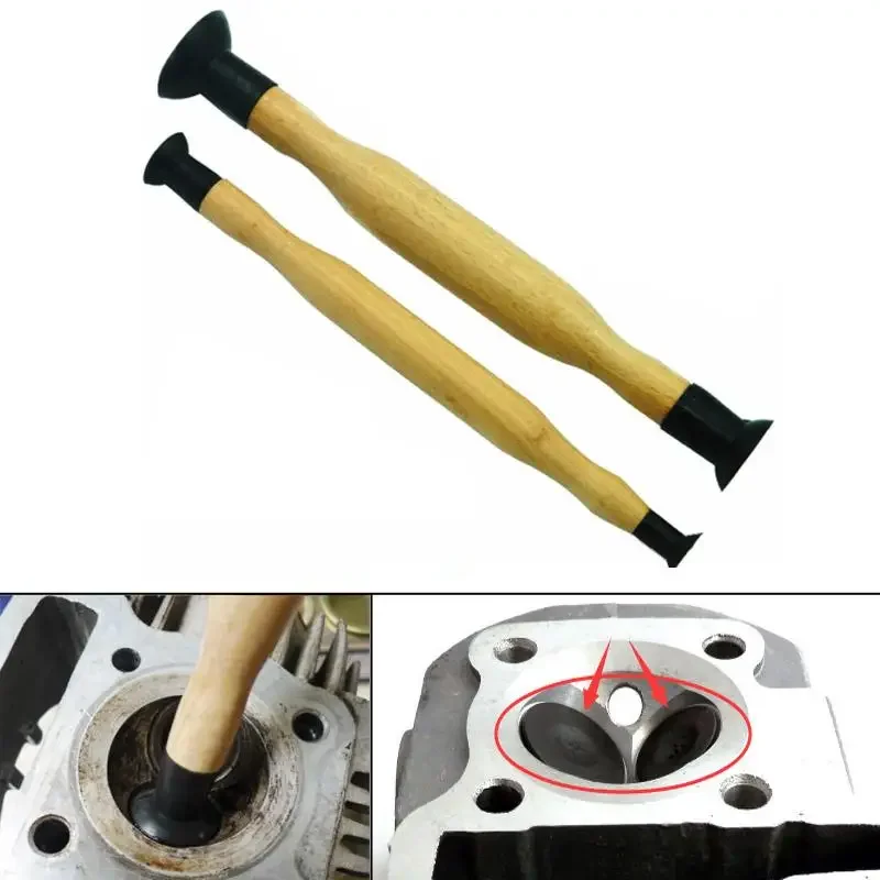 Confezione da 2pcs Valvola Lappatura Spiedi Impugnatura In Legno con la Tazza di Aspirazione per Auto Moto Cilindro Valvole Del Motore di Rettifica