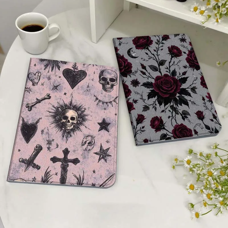 

Dark Red Rose Pattern Tablet Case For Samsung Galaxy Tab S7 S8 S9 S10 FE Lite Gift
