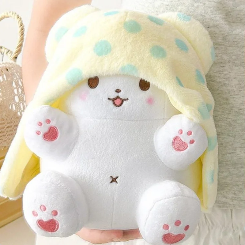 20cm Kawaii Sanrio Marumofubiyori Blanket Bear Plush Doll Toys Sanrio Marumofubiyori Stuffed Pillow Toy Plush Pendant Gifts Girl