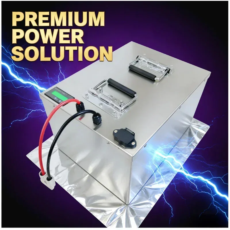 60V 80Ah LiFePO4 Battery | 6000W High Power Deep Cycle Battery for Golf Cart, Solar, Tricycle | Built-in BMS & Charger