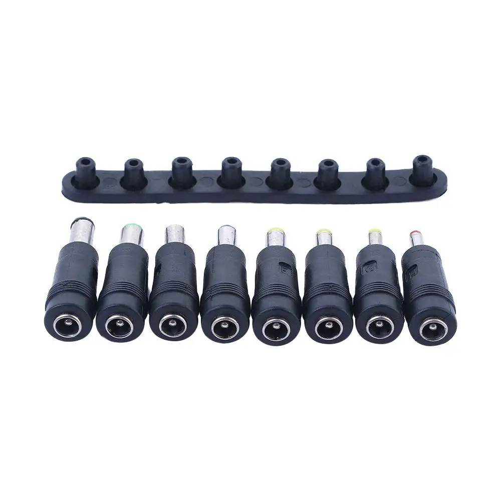8pcs Universal Laptop DC Power Supply Adapter Connector Plug AC DC Jack Charger Connectors Laptop Power Adapter Conversion Plug