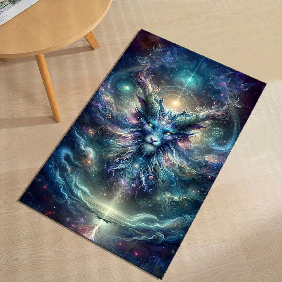 

1pc Nebula monster print pattern carpet, crystal velvet fabric, suitable for bedroom and living room decoration