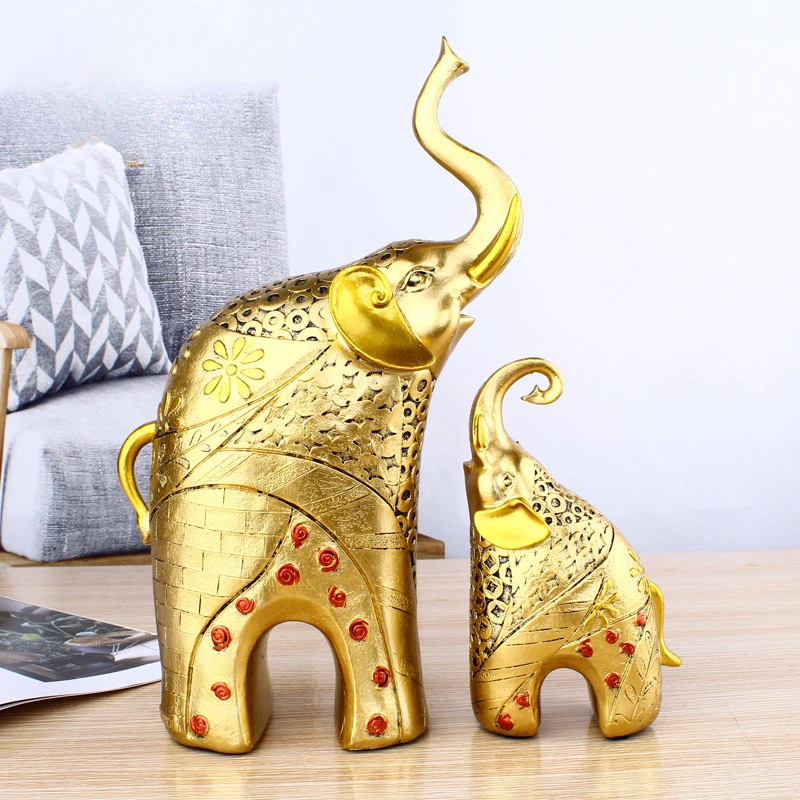 

Resin Elephant Jewelry Crafts European Couple Elephant Living Room Home Decoration Wine Cabinet Study Decoration Gift