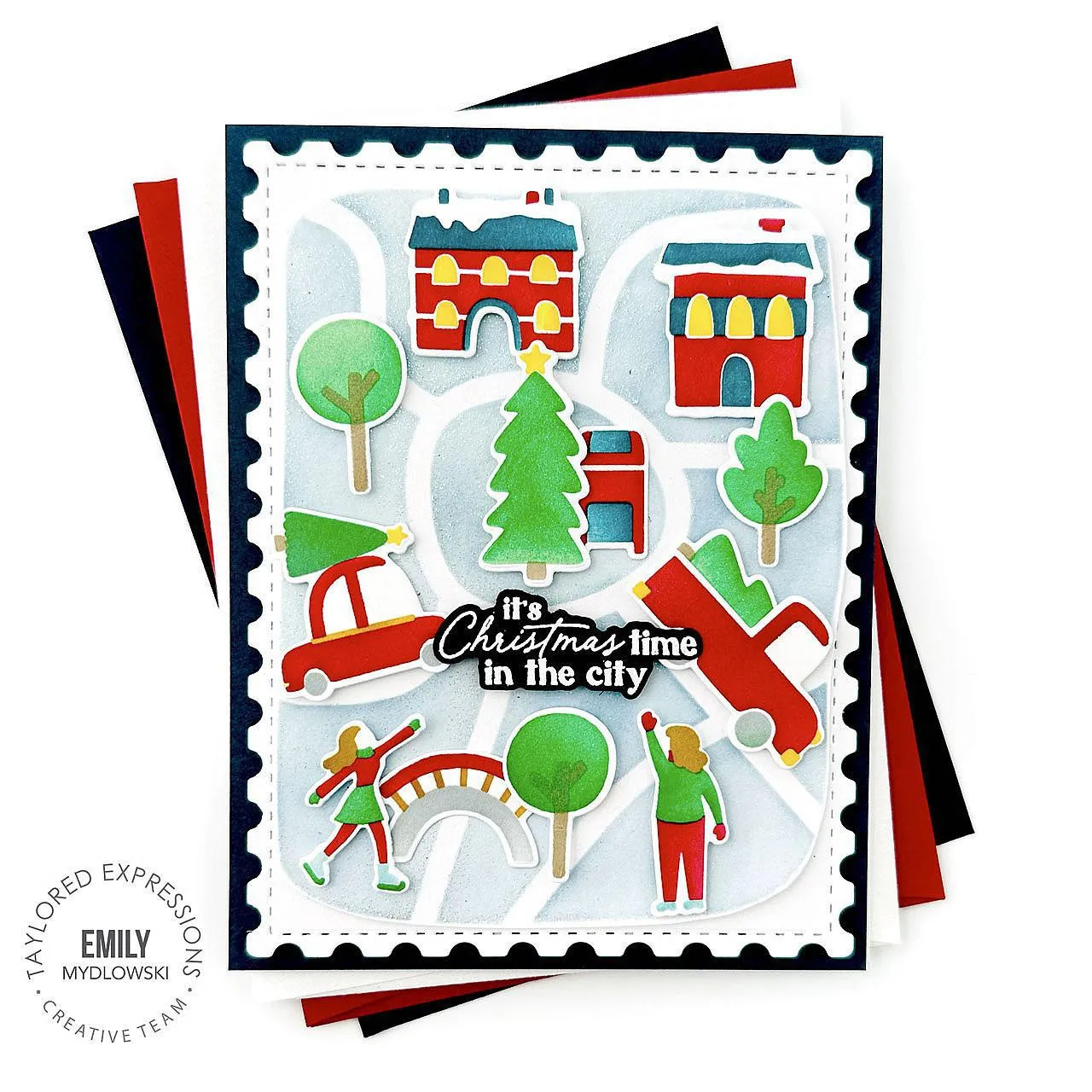 Christmas Time in the City Words Text Emotion Cut Die Stamps Home for the Holidays Layering Stencil DIY Scrapbooking Diary Decor