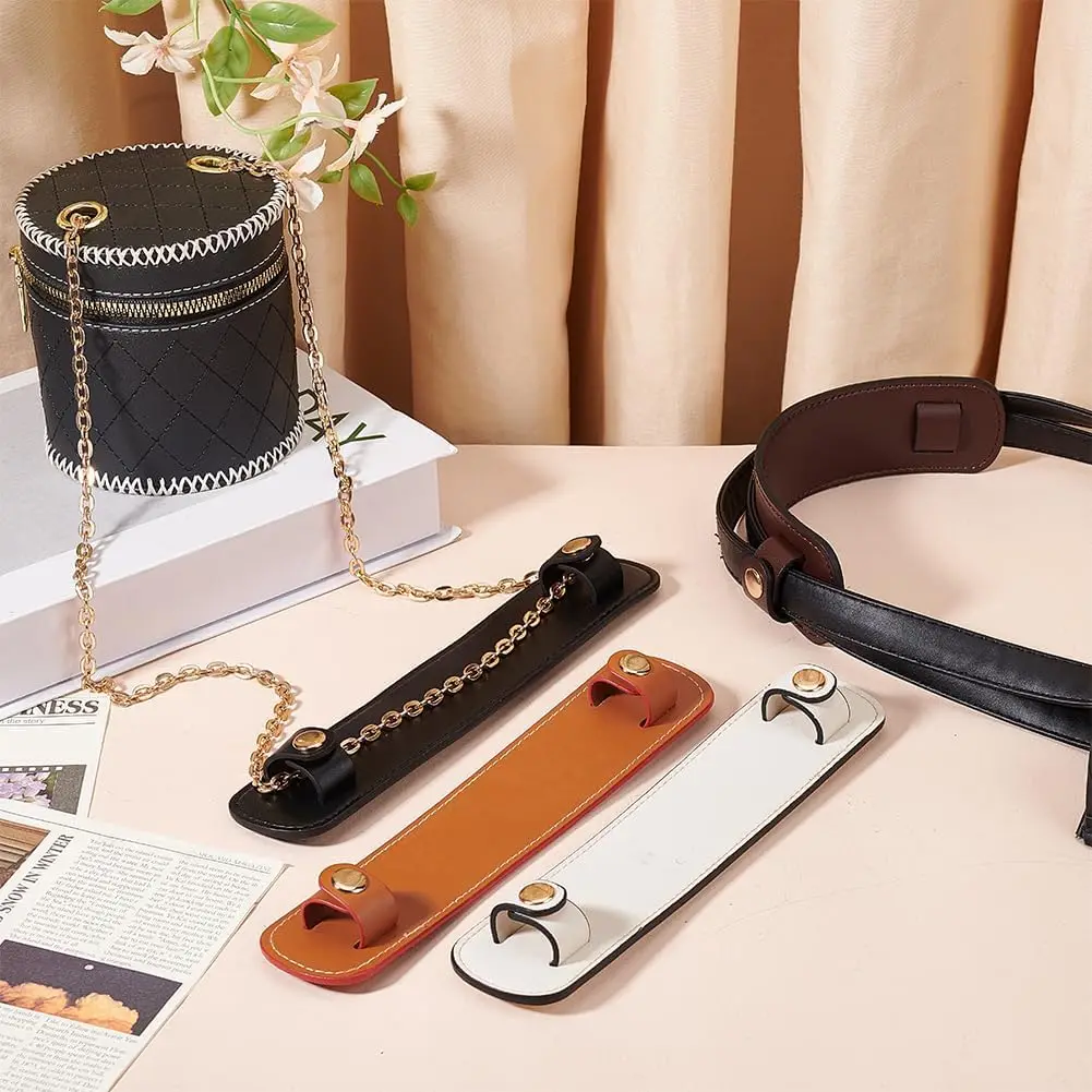 Shoulder Strap Pads Genuine Leather Wrap Cover Fixing Clip Handbag Purse Strap Protector for Tote Crossbody Backpack Accessories