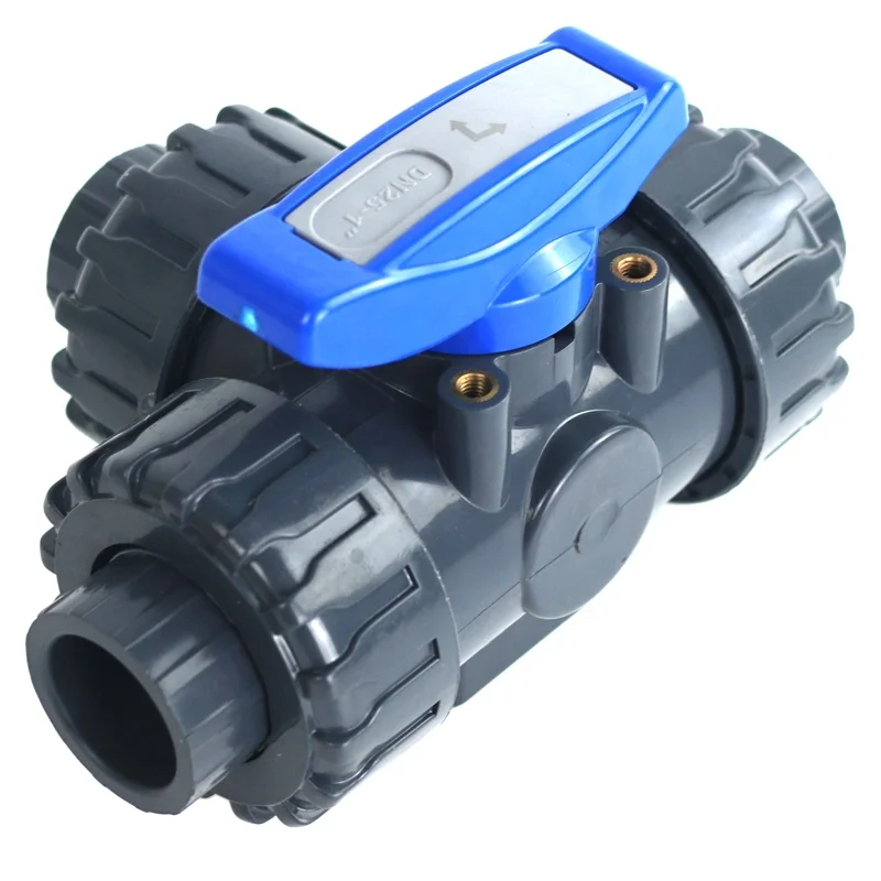 3 way ball valve PVC plastic 1 inch acid-resistant with manual operate