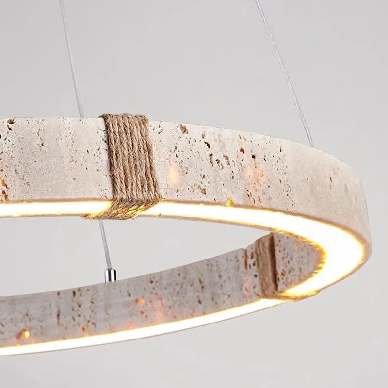 French New Trend Home Decoration Stone Series Chandelier Lighting Lustre Para Sala Estar for Living