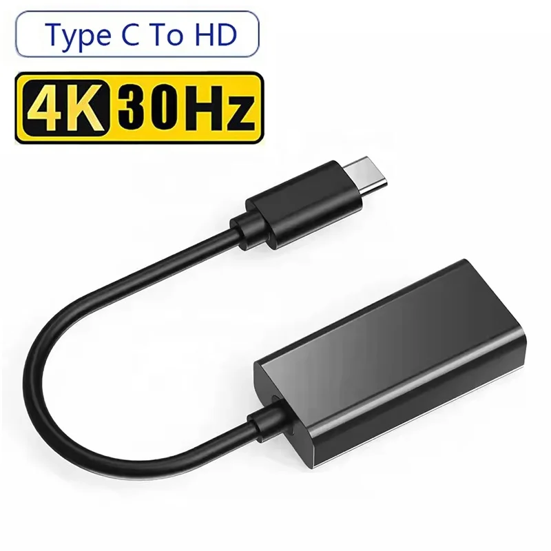 Type C To HDMI-compatible Adapter 4K 60Hz USB C To HDTV Cable Converter For MacBook Pro Air iPad Pro iPhone Huawei Laptops PC