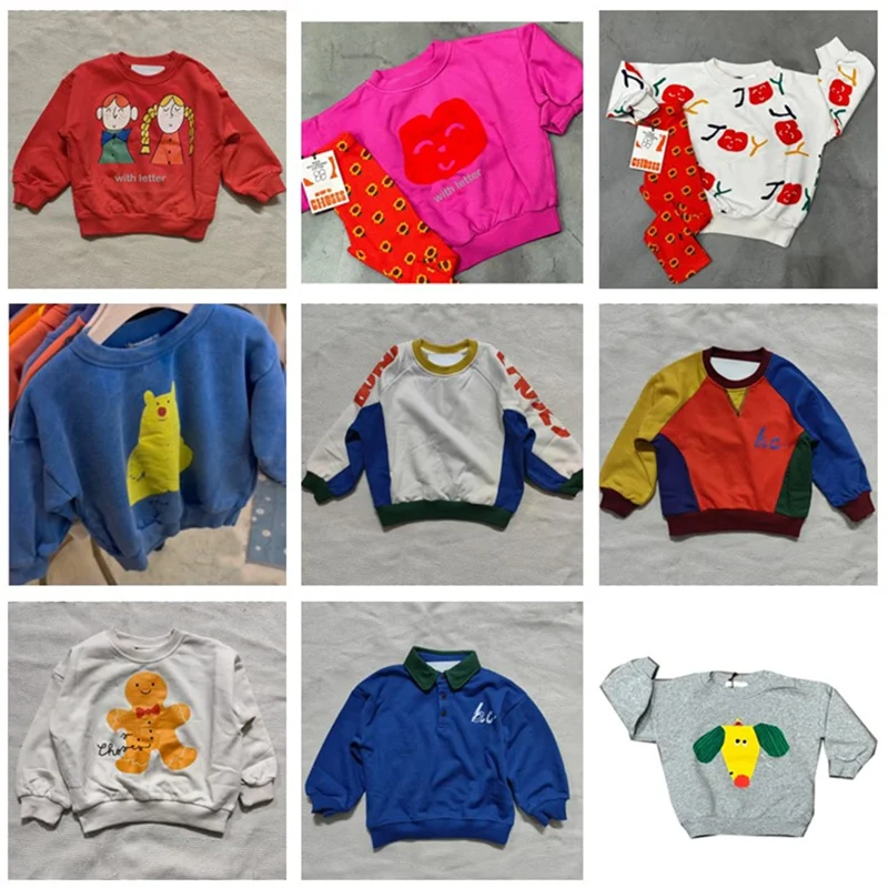 kids sweatshirts 2025 ss spring girl boy long sleeve sweaters printed bc children pullover outwear clothing