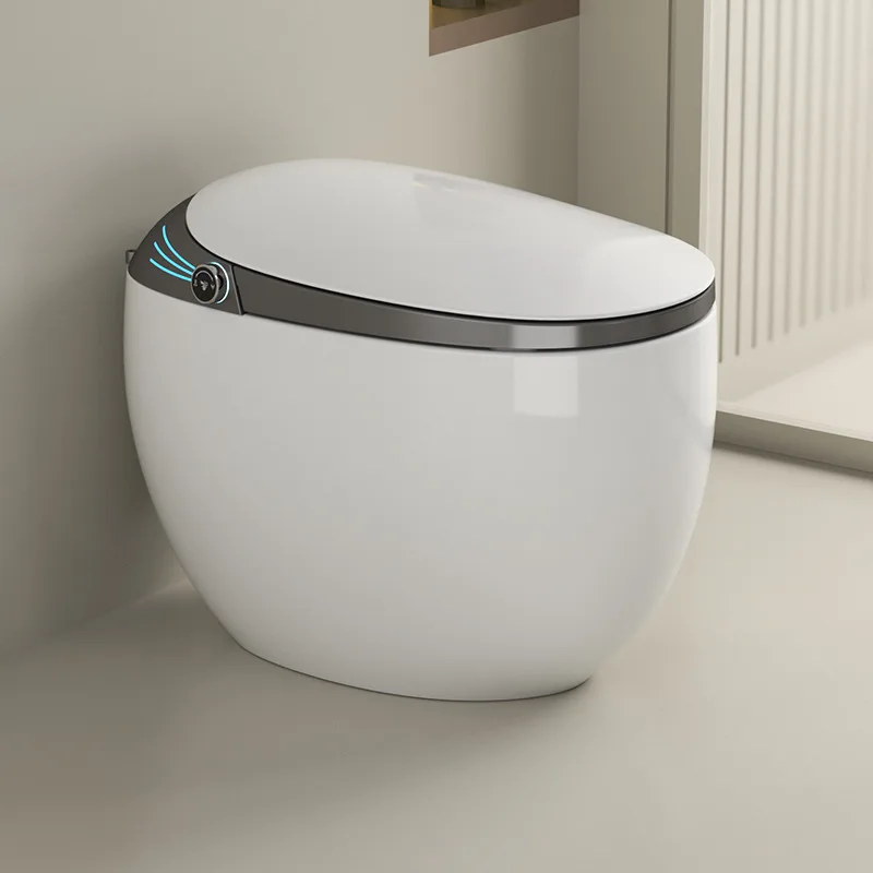 Round Intelligent Automatic Operation Flushing Remote Control Modern Toilet Bowl Bathroom WC Ceramic Smart Toilet