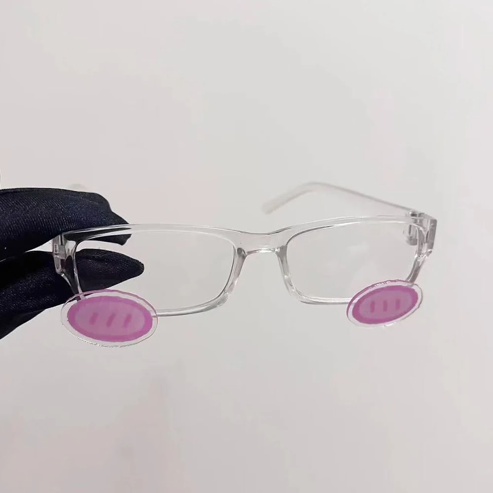 Anime INS Powder Blusher Glasses Cosplay Kawaii Acrylic Transparent Black Eyewear Fashion Retro Y2K Sunglasses Accessories