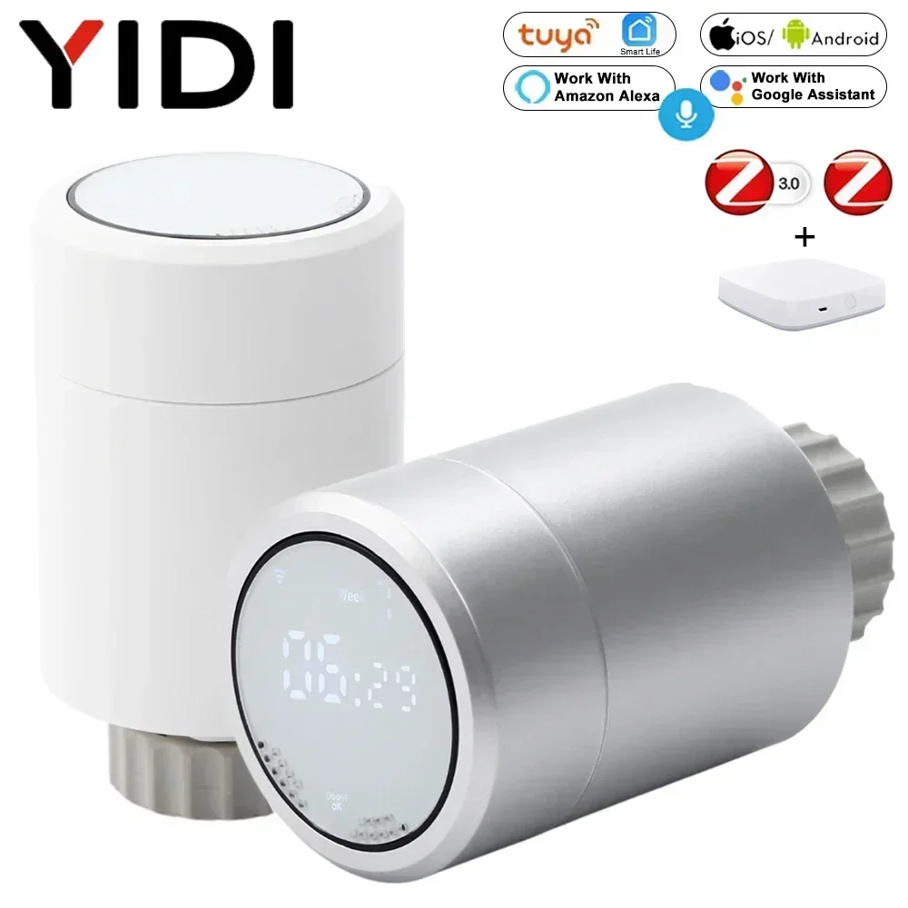 ZigBee3.0 Smart TRV Thermostatic Radiator Actuator Programmable Radiator Valve Thermostat Temperature Controller Tuya Alexa