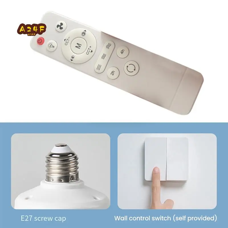 

A24F-Socket Fan Light Small Ceiling Fan With Light And Remote, Screw In Ceiling Fan Light For E27 Base, For Bedroom Kitchen
