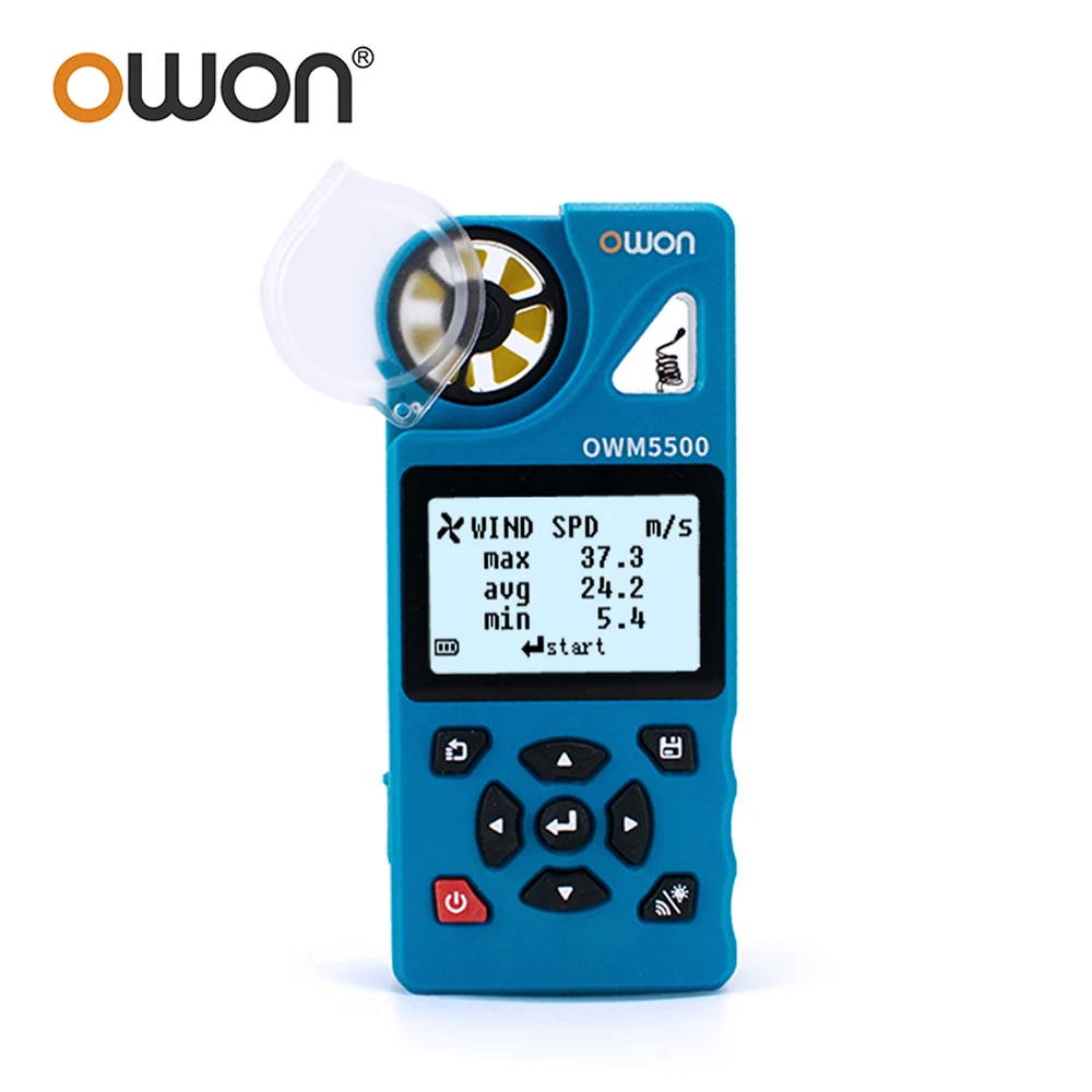 OWON OWM5500 High Precision Smart Anemometer 7 Measurement Modes APP Wind Speed Air Volume Temperature Humidity DEW Point Test