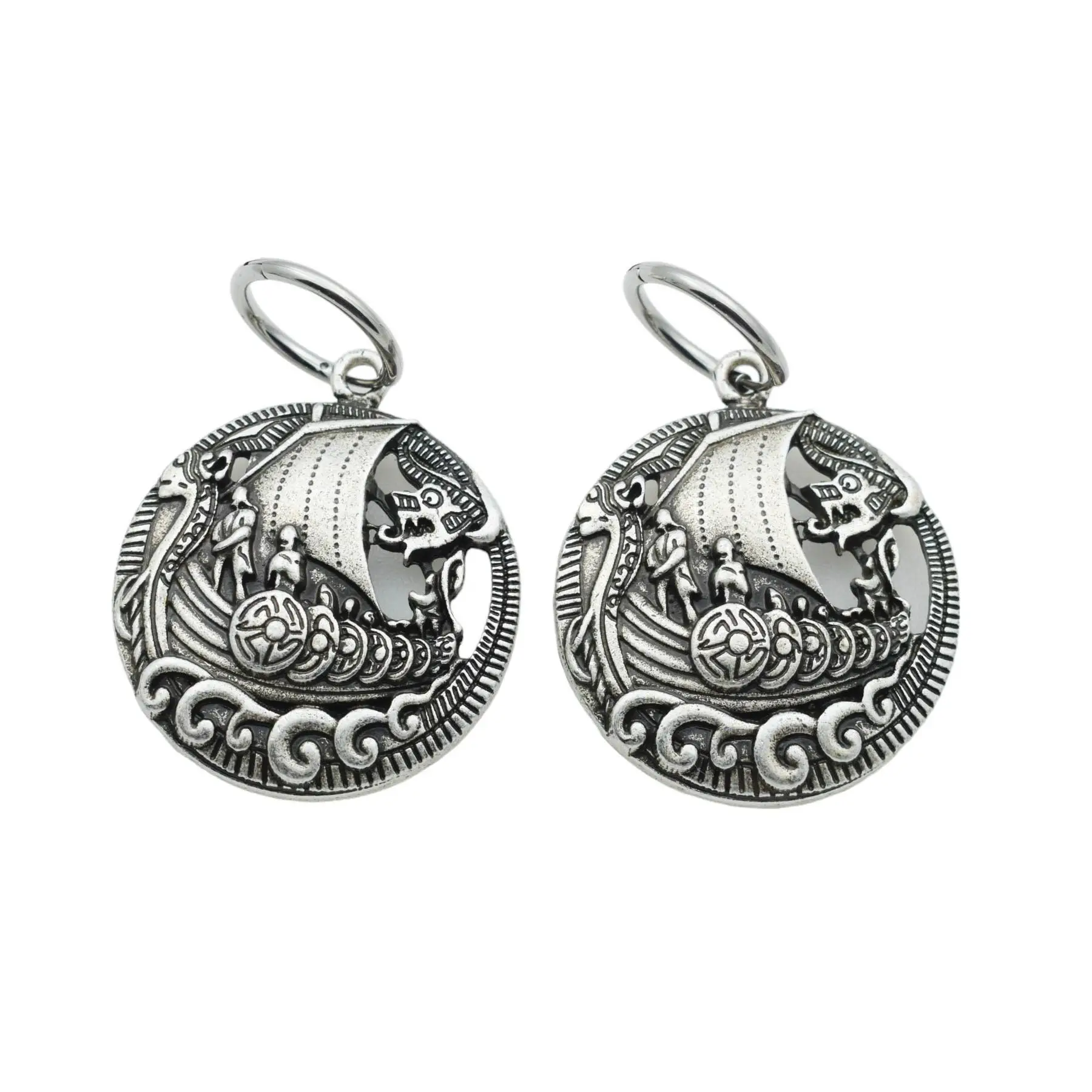 أقراط سفينة الفايكنغ قلادة ، مجوهرات دينمارك ، قارب التنين ، حارس التنين ، قارب طويل