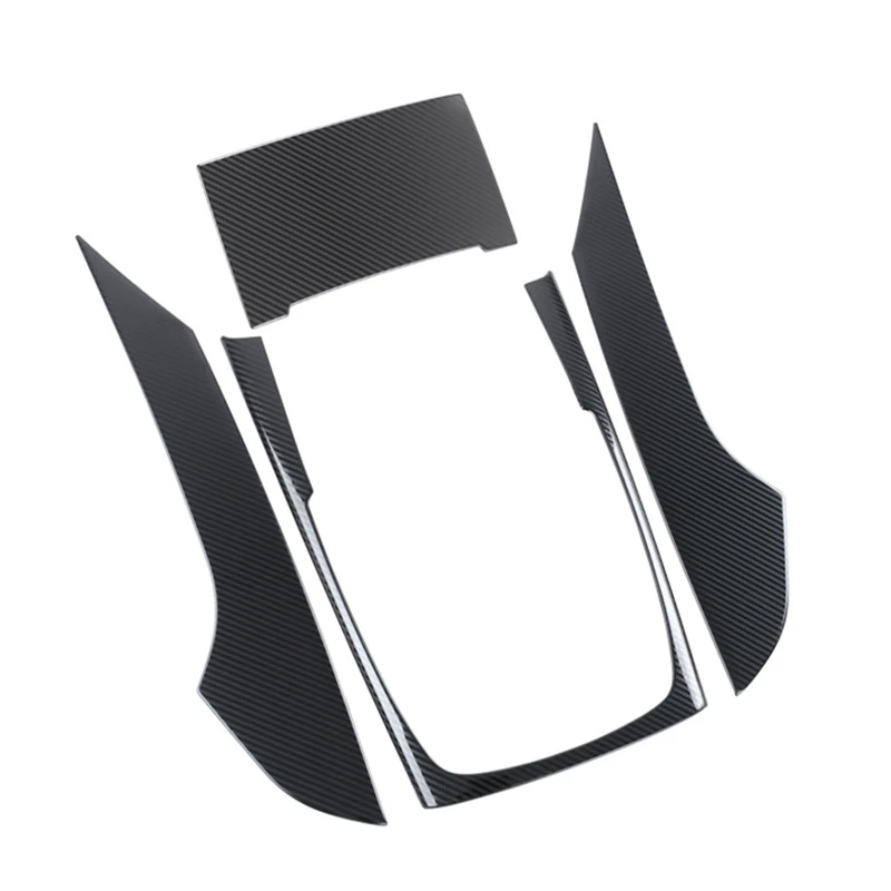 Compartimento central de estilo de coche, marco de cambio de marchas, pegatina decorativa embellecedora para Auid A6 C7 2012-2018, accesorios de Color de fibra de carbono