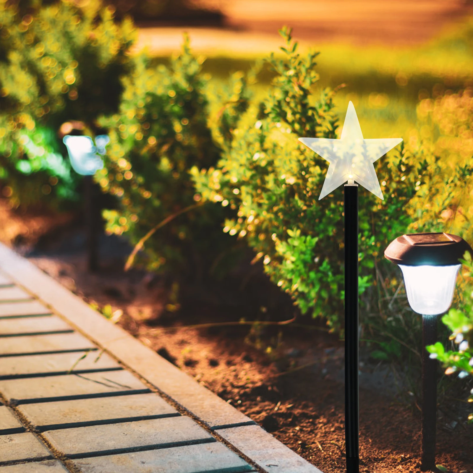 

1 set Solar Waterproof Stake Light Lights Warm Yard Decor Waterproof Garden Stake L Outdoor Lamp String