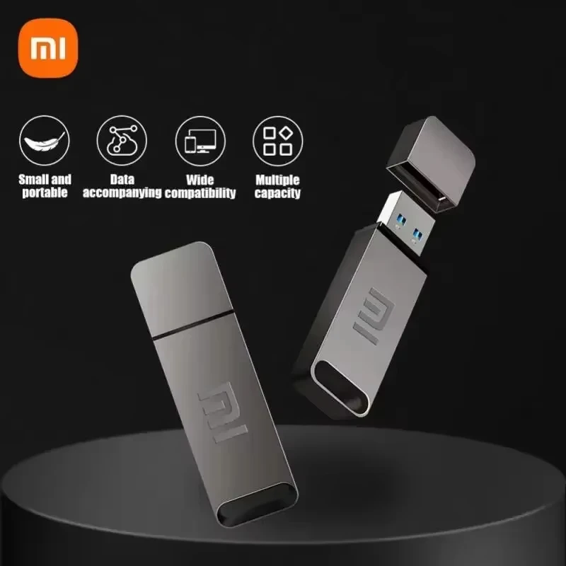 محرك فلاش Xiaomi 16 تيرا بايت USB 3.2 نقل عالي السرعة SSD محرك قلم معدني عالي السعة نوع C ذاكرة محمولة مقاومة للماء محرك U