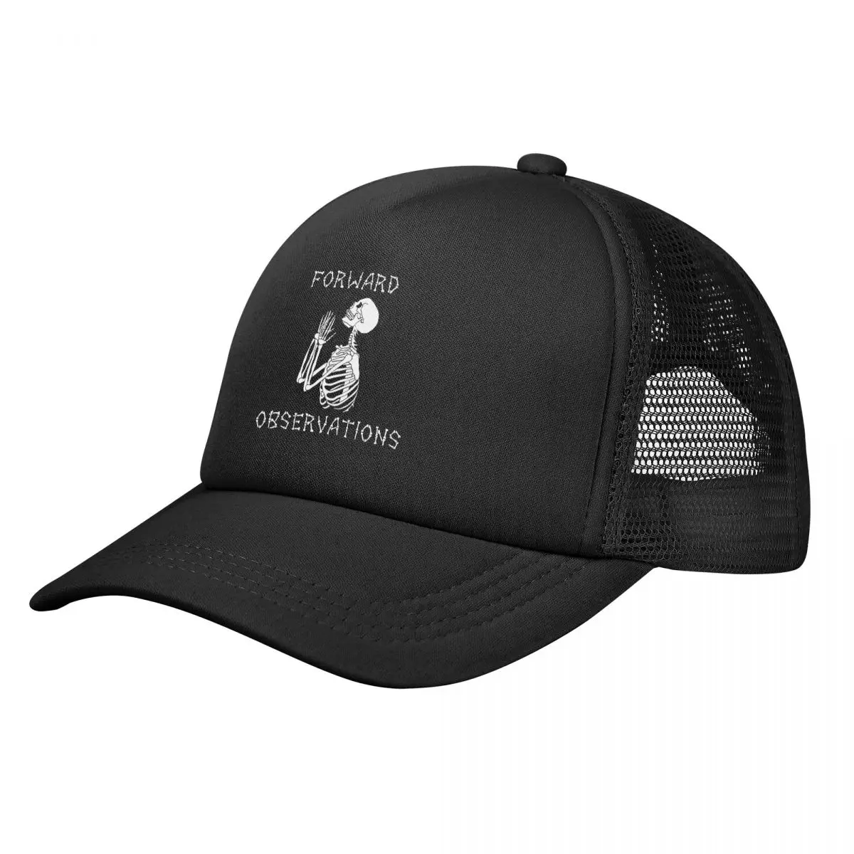 Fog Praying Skeleton Trucker Hat Adult Fashion Forward Observations Group Hat Sun Caps Breathable Mesh Baseball Caps Summer