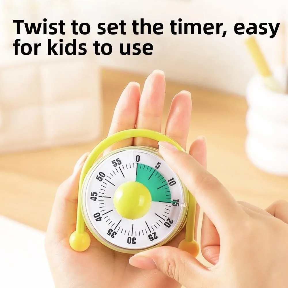60 Minutes Kitchen Visual Timer Magnetic Adsorbable Mechanical Timer Self Discipline With Stand Children Study Timer