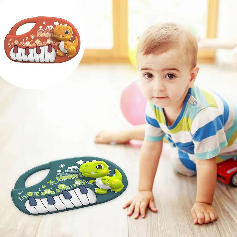 Toddler Piano Dinosaur Learning Educational Toys Interactive Portable Creative Lovely Electronic Musical Toys For 9-12 Months