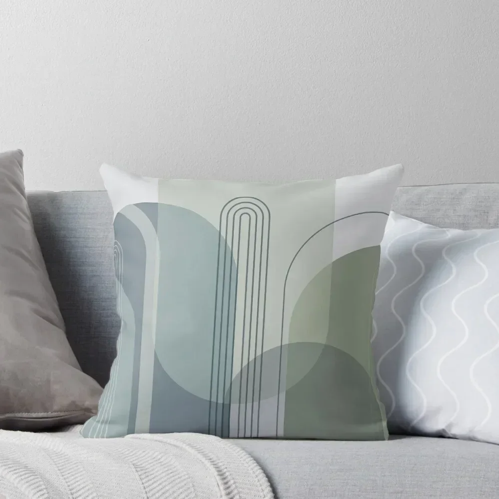 

Mid Century Abstract Arches Blue Green Throw Pillow Couch Cushions pillow cover christmas anime girl pillow