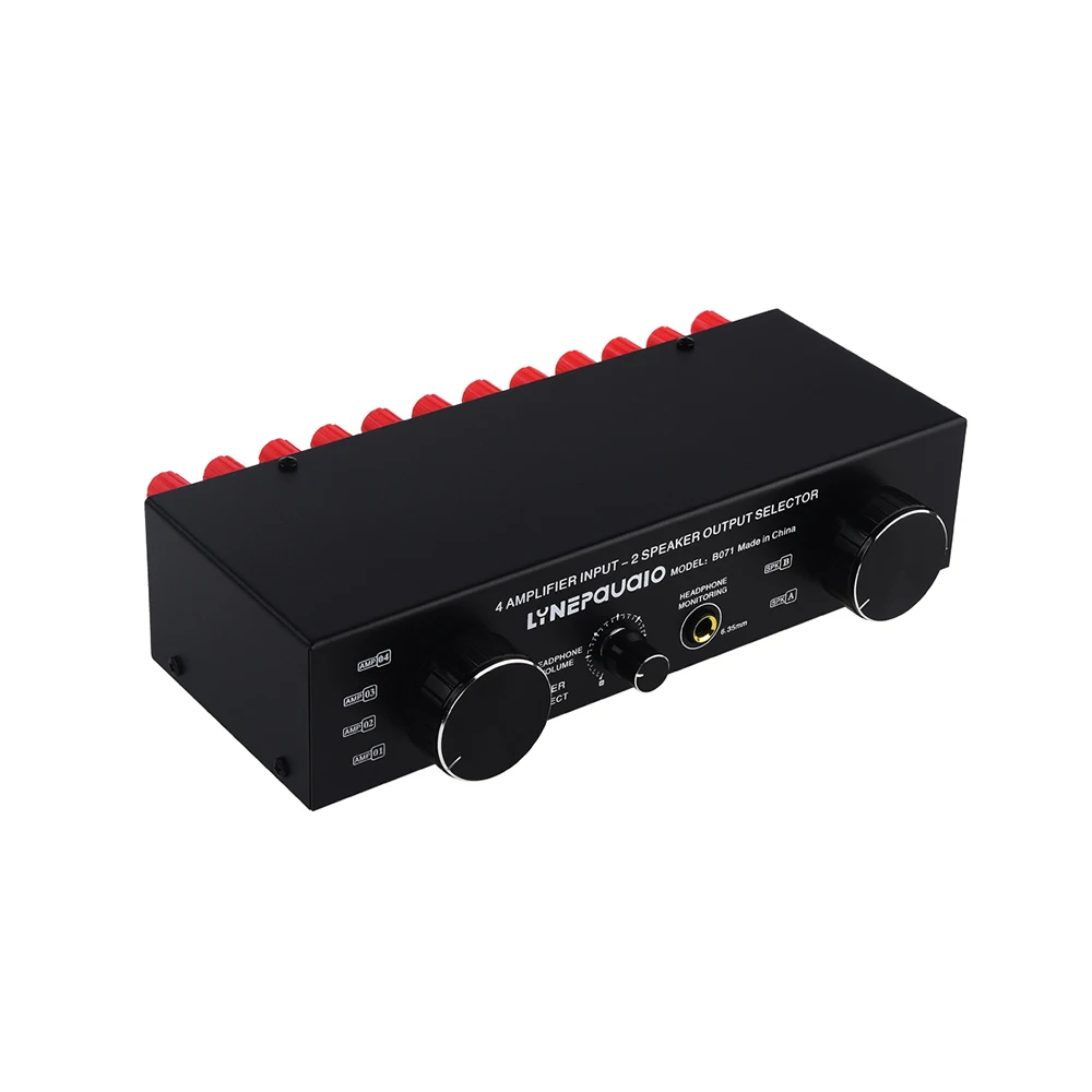 LYNEPaUalO 4 In 2 Out & 2 In 4 Out Power Amplifier Speaker Selector Switch Switcher 300W Per Channel Speaker Switch Dispenser