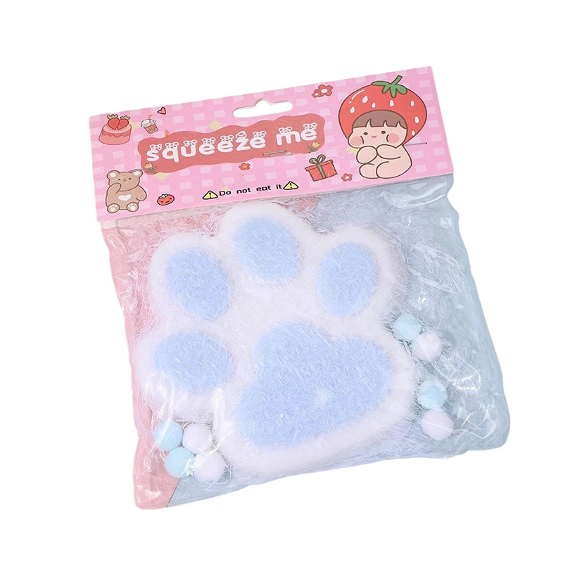 สีชมพูขนาดใหญ่ PAW Squishy สําหรับเด็กผู้ใหญ่ยักษ์ Furry Cat PAW Sticky Squishy ของเล่นสําหรับความเครียดบรรเทา Super Soft Squeeze Fidget ของเล่นของขวัญ