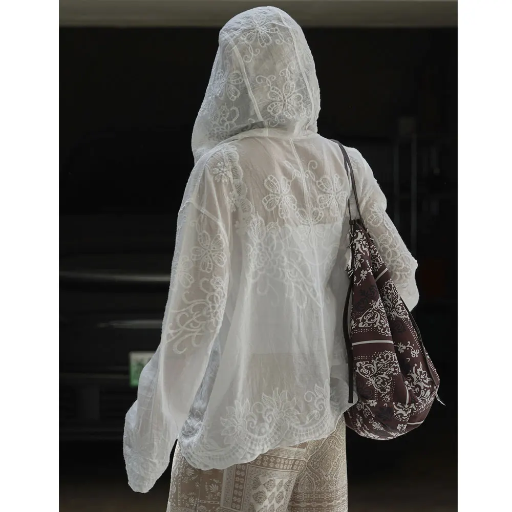 بلوزات نسائية من قماش الجاكار والدانتيل القطني رفيعة شفافة من خلال تصميم بلوزات وبلوزات نسائية قمصان عصرية Blusas Roupa الأنثوية #5