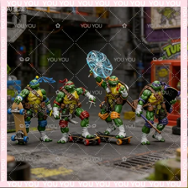 

Adults Fun JOYTOY 1/18 Action Figure TMNT Ninja Turtles Michelangelo Donatello Leonardo Raphael Anime Figures Toys Model