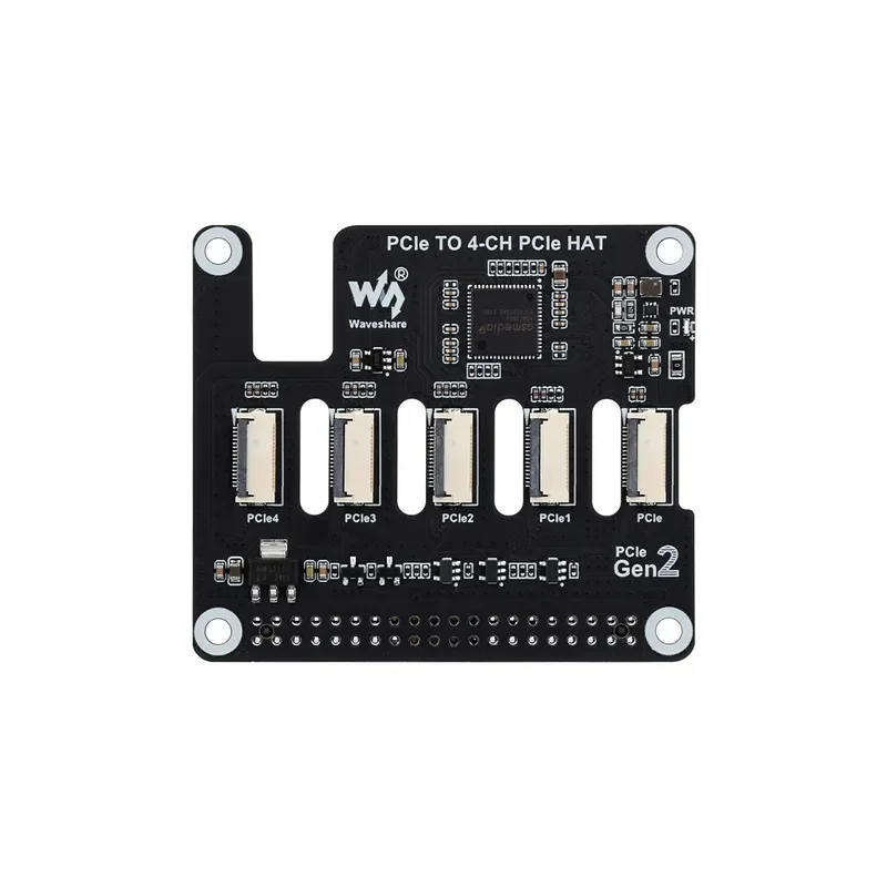 For Raspberry Pi 5 Four-Channel PCIe FFC Expansion Board Supporting Stackable PCIe HAT Modules