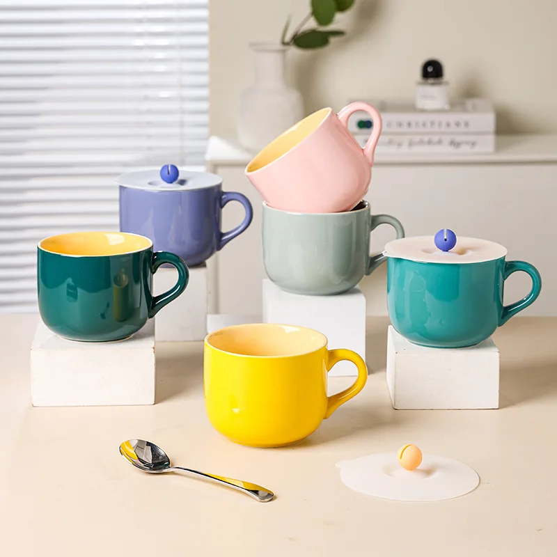 Taza de café de cerámica de gran capacidad para desayuno, taza de té de la leche y avena, cuenco de fideos instantáneos, regalos novedosos, lo mejor para sus amigos