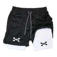 New Running Shorts Men Gym Sports Shorts 2 in 1 Quick Drying Workout Boxing Training Bottoms Fitness Jogging Short Pants Summer 3