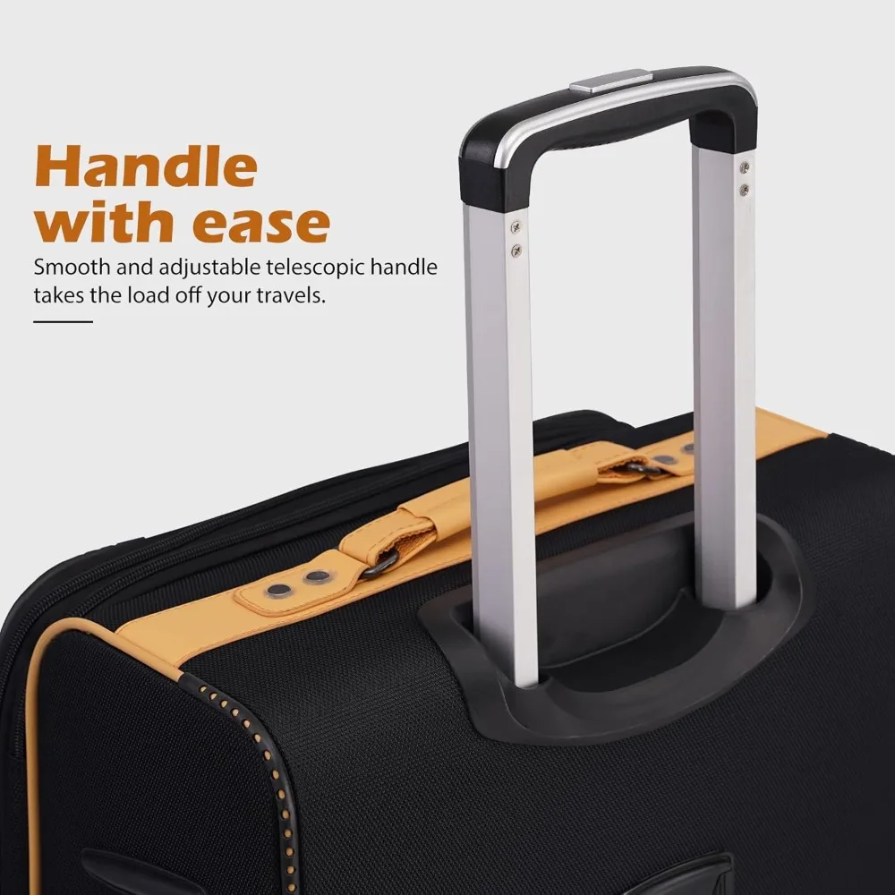 Set valigia spinner espandibile da 4 pezzi con lucchetto tsa e bagaglio softshell