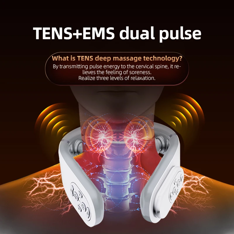 EMS Neck Massager Physical Therapy Instrument Hot Cervical Vertebra Instrument Shoulder And Neck Protection Instrument