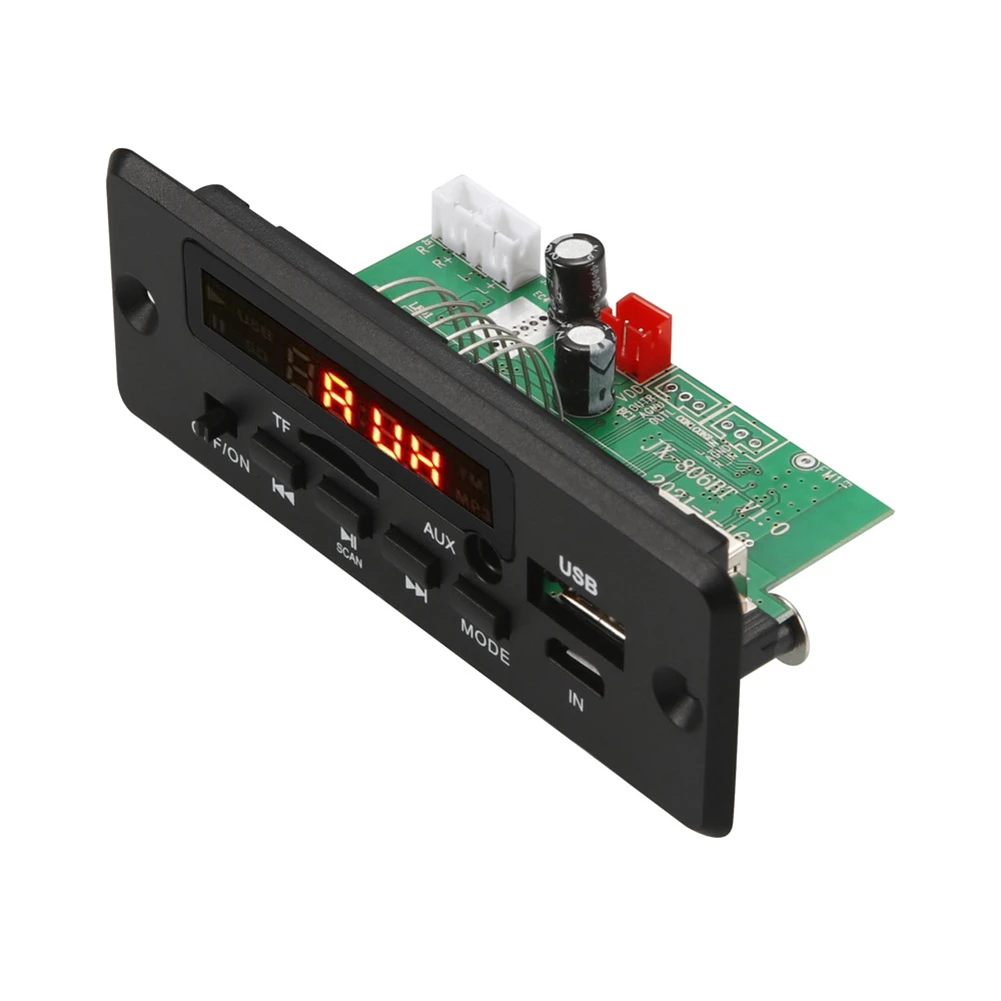 2X25W 50W Versterker Mp3 Speler Decoder Board 5V-12V Bluetooth 5.0 Auto Fm Radio Module Ondersteuning Tf Usb Aux Speler Decoder