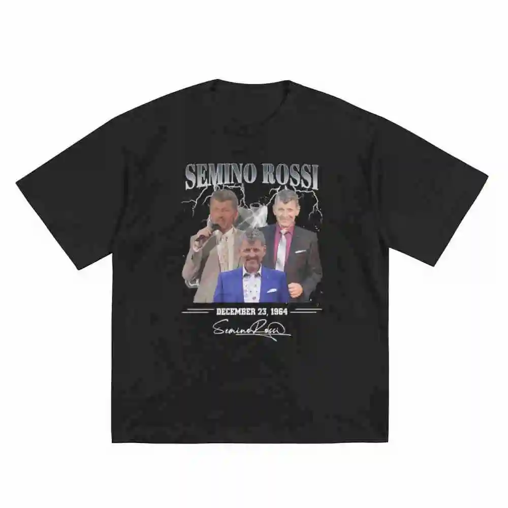 Semino Rossi Signature December 19 1946 Autograph Short Sleeve Tee 100% Cotton T-Shirt