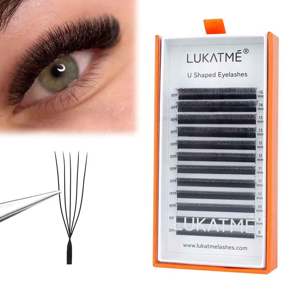 

LUKATME U-5D Lash Extensions U Shape 5D False Eyelashes for Makeup Premade 5D Fans U Shaped Lashes