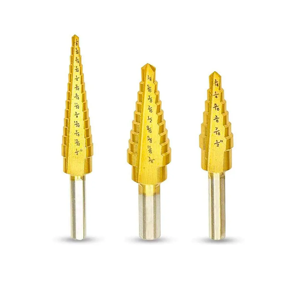 Imagem -02 - Binoax Peças Sae Hss Titanium Revestido Passo Broca para Perfuração de Madeira de Metal Buraco Tri-plana Haste