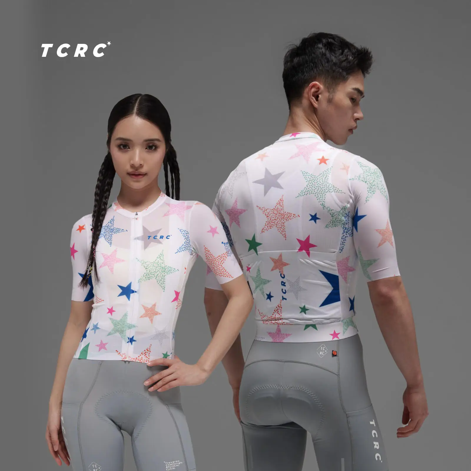 

TCRC Star Pattern Cycling Jersey Men Women Short Sleeve Bike Shirts 2026 Summer Breathable Quick Dry Bicycle Tops MTB Clothing