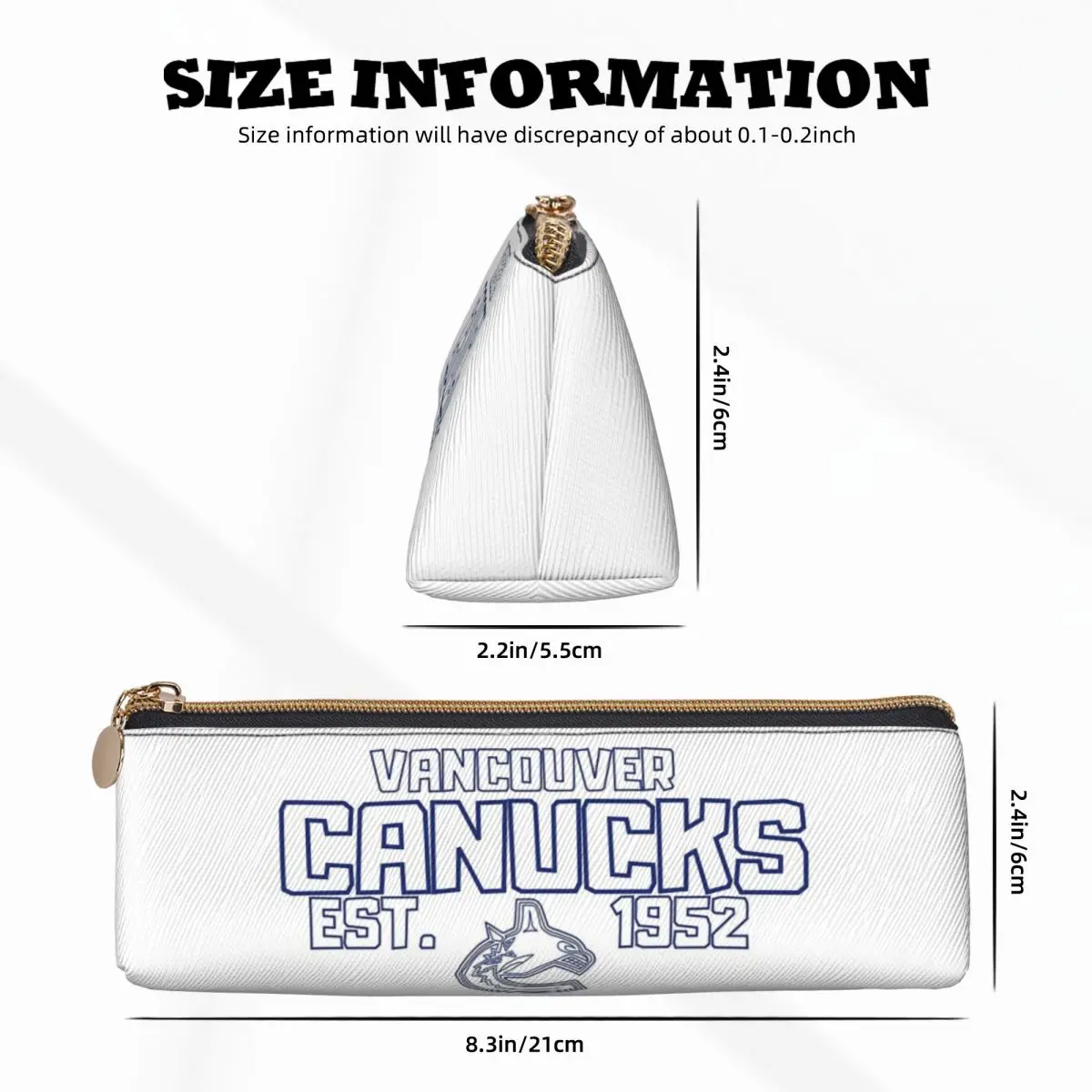 Vancouver Canucks Hockey Canada Pencil Cases Pen Holder Storage Stationery Supplies Large Storage Pen Box Pencil Bag for Student